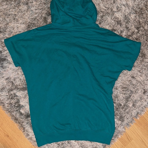 Women’s Nike Teal Short Sleeve Fleece Lined Hoodie / Pullover Size Large - Picture 6 of 6